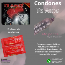 CONDONES TE AMO CON FRAGRANCIA Y PUNTOS SENSITIVOS